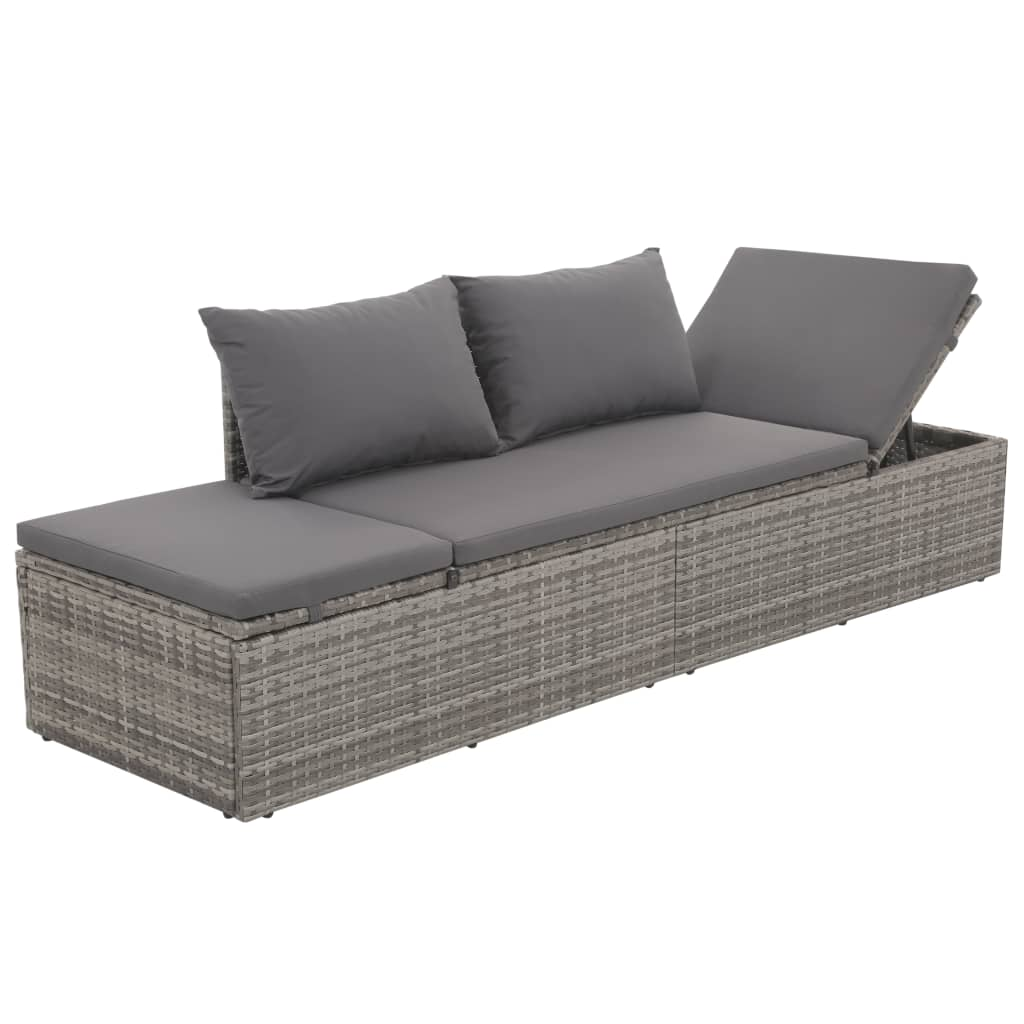 Amias Patio Bed Gray Poly Rattan