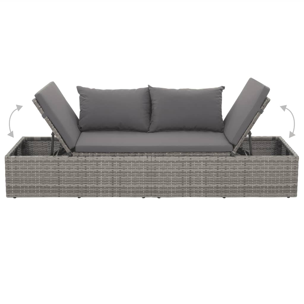 Amias Patio Bed Gray Poly Rattan