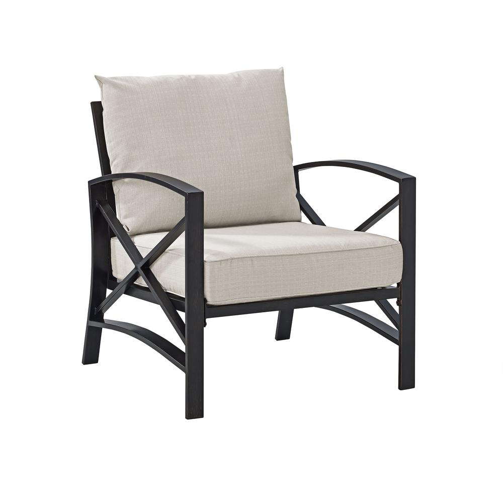 Kaplan Outdoor Metal Armchair Oatmeal/Oil Rubbed Bronze