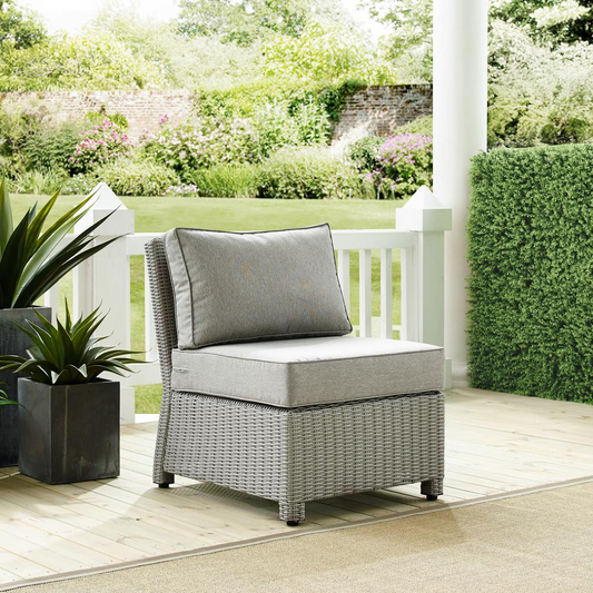 Bradenton Outdoor Wicker Sectional Center Chair Gray/Gray