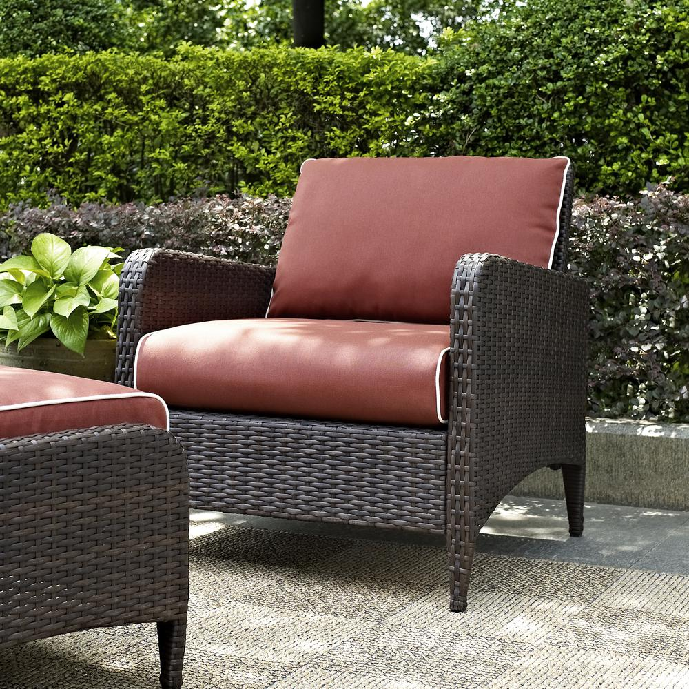 Kiawah Outdoor Wicker Armchair Sangria/Brown