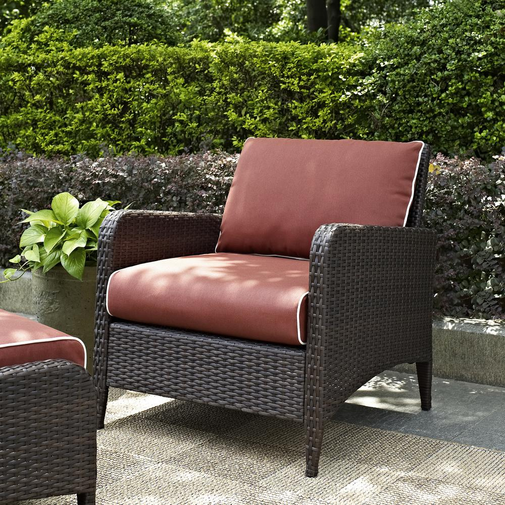 Kiawah Outdoor Wicker Armchair Sangria/Brown