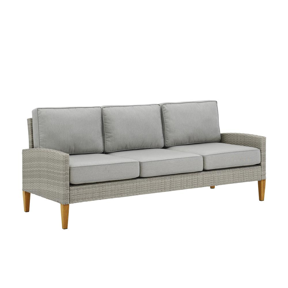 Capella Outdoor Wicker Sofa Gray/Acorn