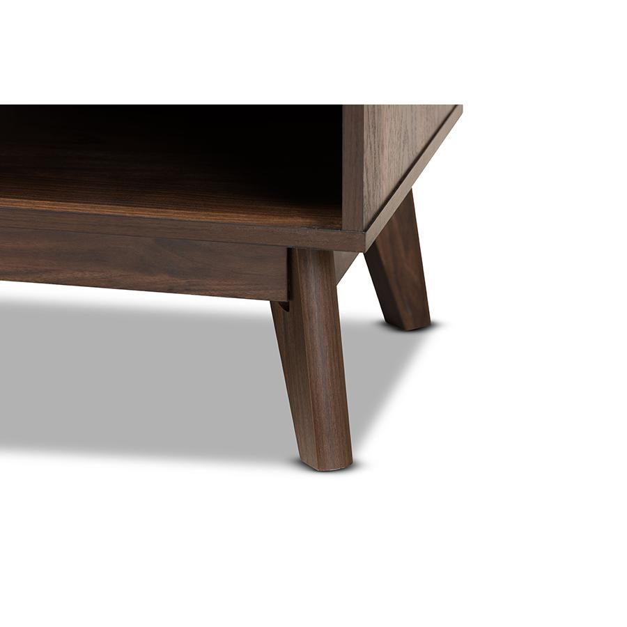 Baxton Studio Hartman Mid-Century Modern Walnut Brown Finished Wood TV Stand