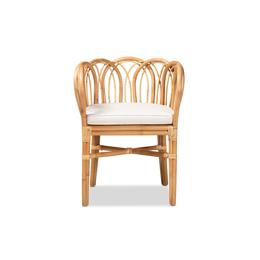 bali & pari Melody Modern and Contemporary Natural Finished Rattan Dining Chair