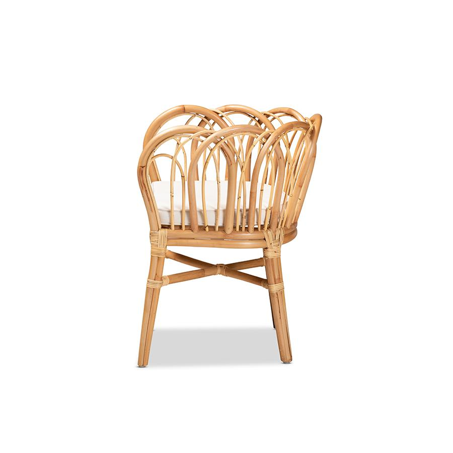 bali & pari Melody Modern and Contemporary Natural Finished Rattan Dining Chair