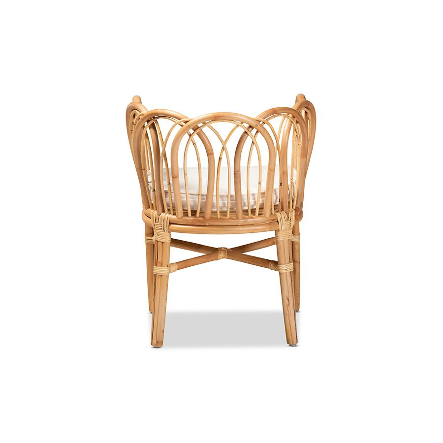 bali & pari Melody Modern and Contemporary Natural Finished Rattan Dining Chair