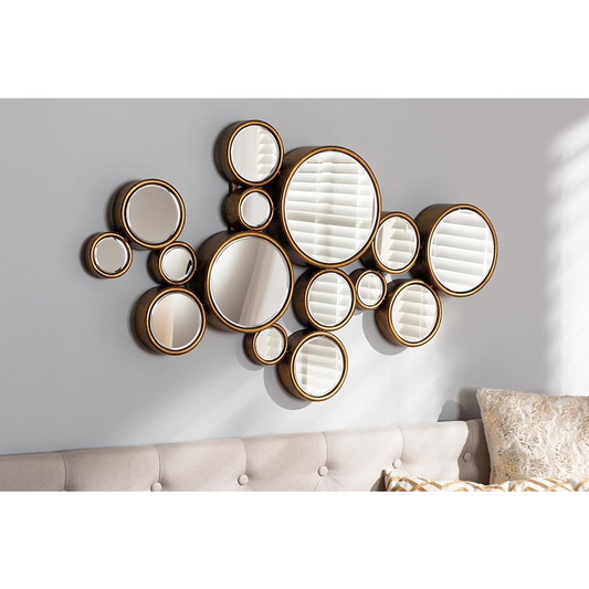 Cassiopeia Antique Gold Finished Bubble Accent Wall Mirror