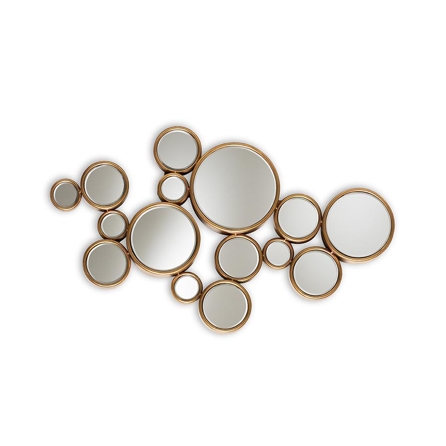 Cassiopeia Antique Gold Finished Bubble Accent Wall Mirror