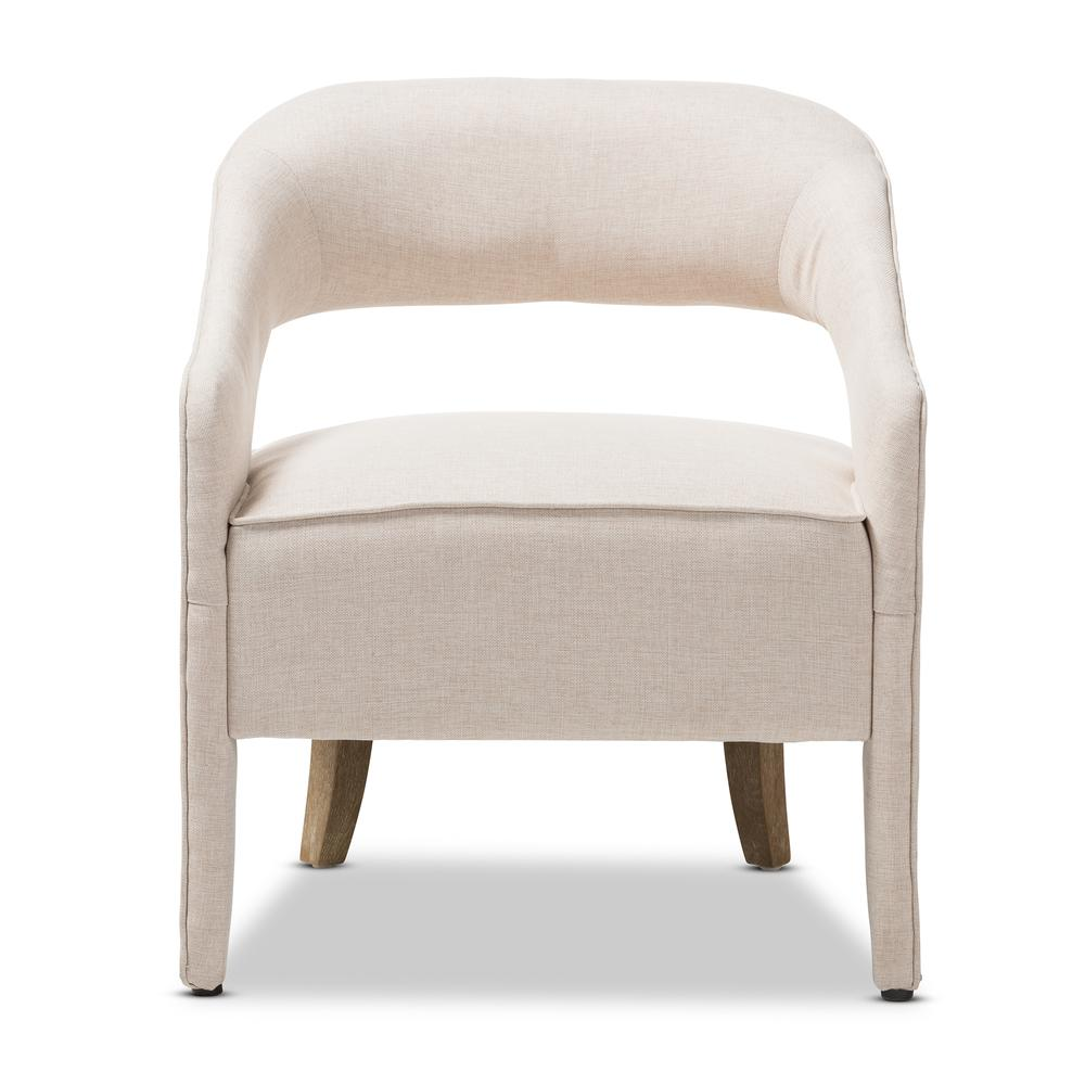 Floriane Modern and Contemporary Beige Fabric Upholstered Lounge Chair