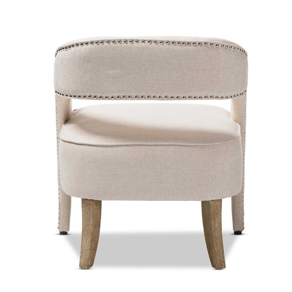 Floriane Modern and Contemporary Beige Fabric Upholstered Lounge Chair