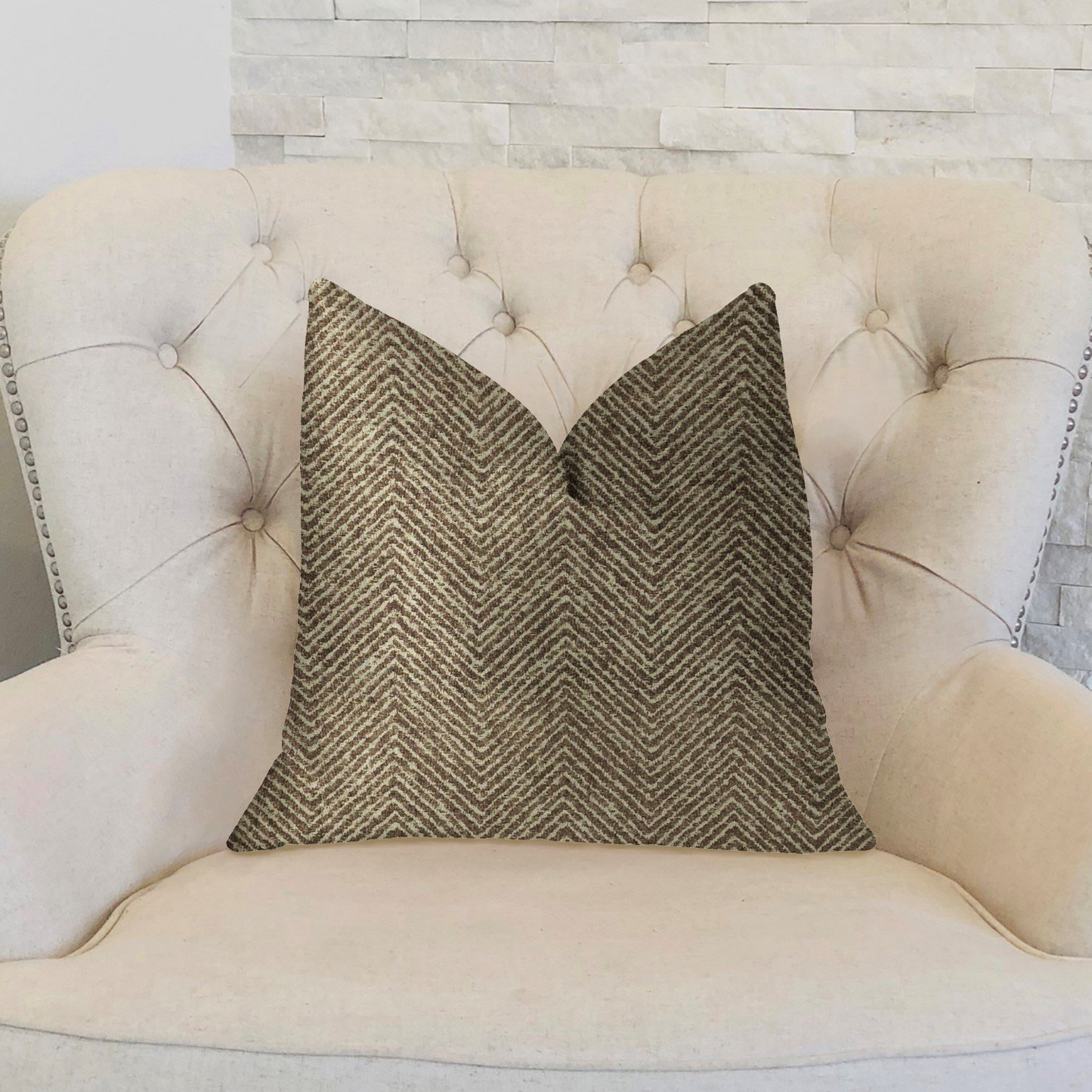 Hillside  Brown Luxury Throw Pillow