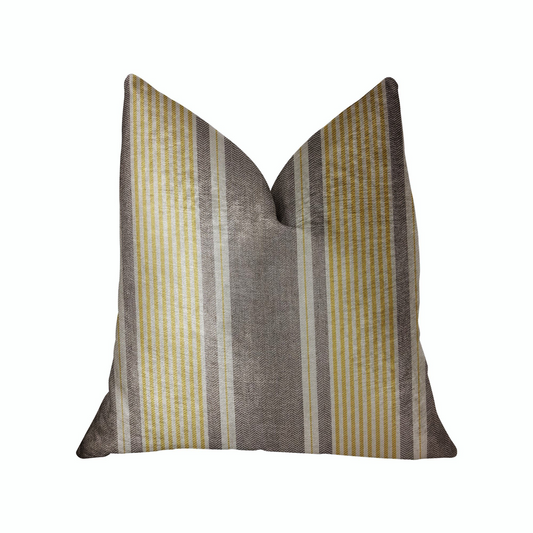 Graceful Bridge Yellow and Gray Luxury Throw Pillow