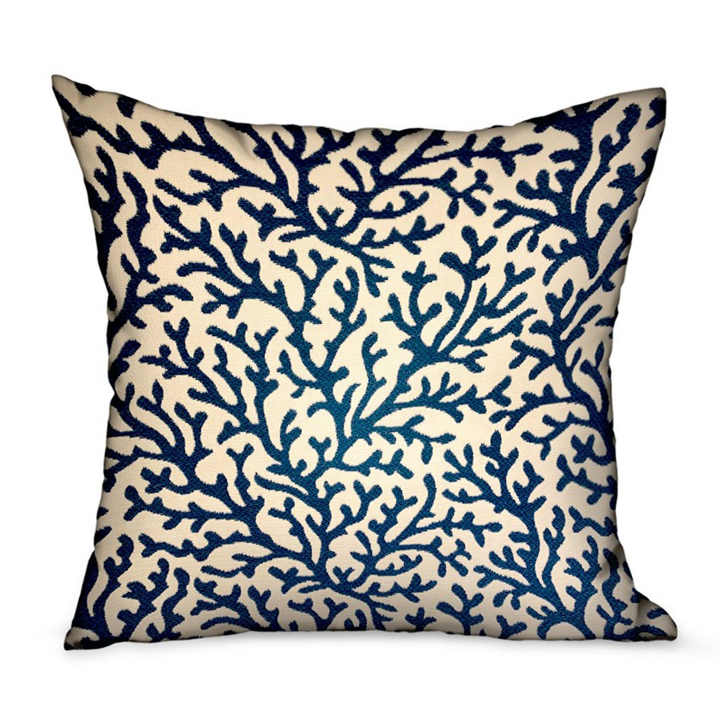 Sapphire Vines Blue, cream Floral Luxury Throw Pillow