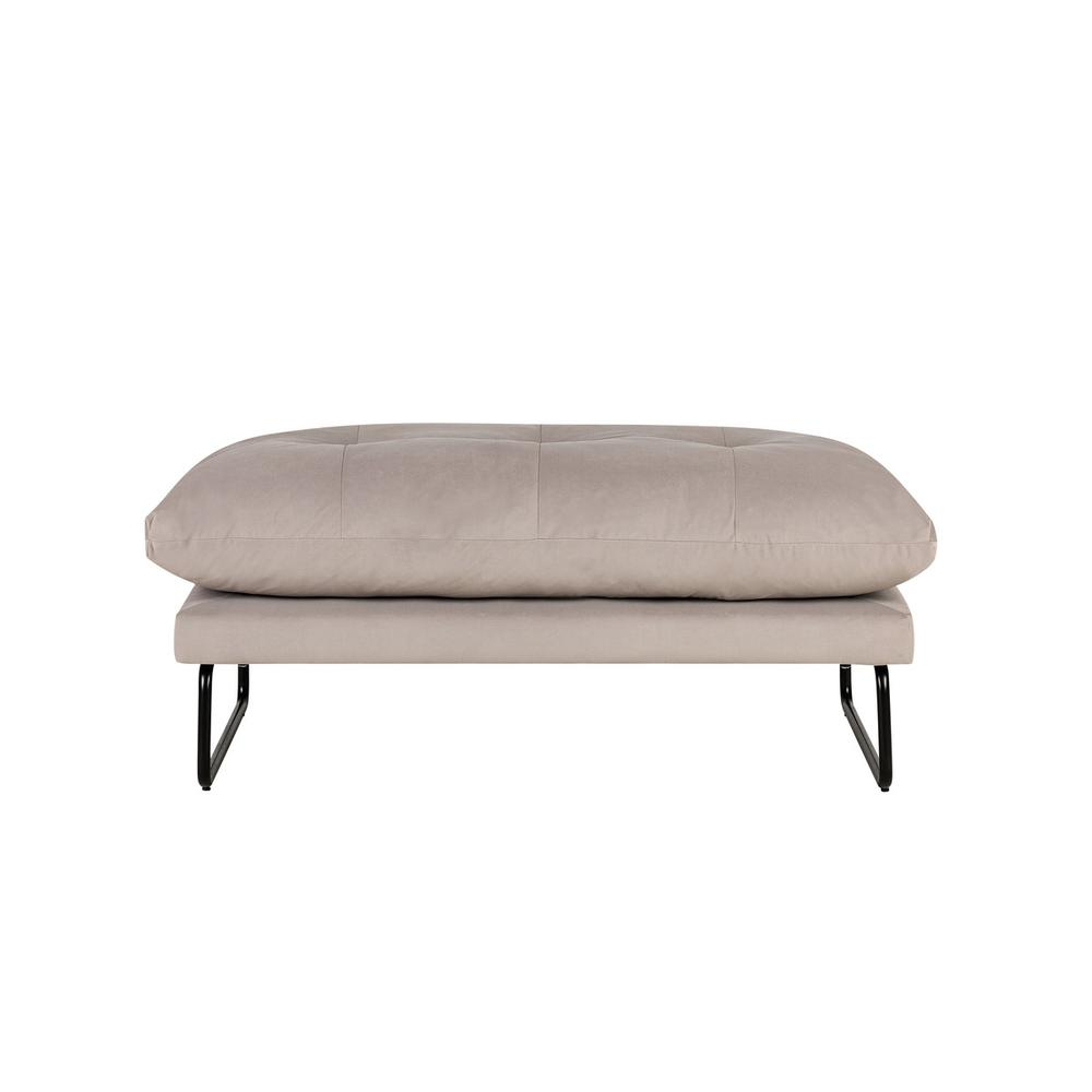 Karla Gray Velvet Contemporary Ottoman