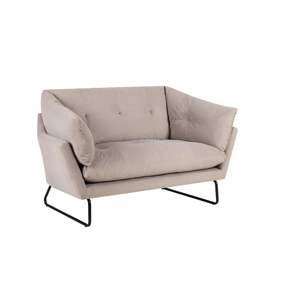 Karla Gray Velvet Contemporary Loveseat