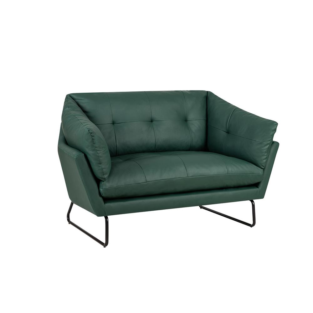 Karla Green PU Leather Contemporary Loveseat