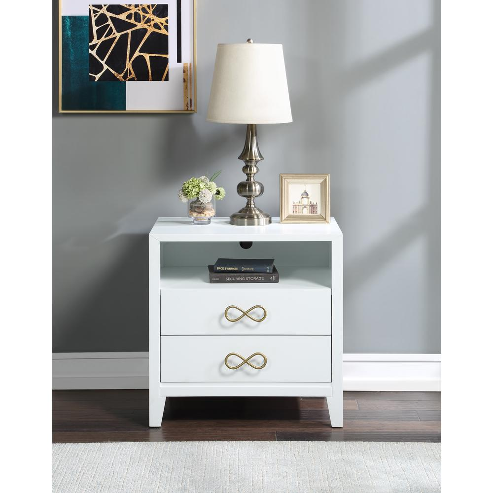 Bradbury White Modern Wood Nightstand