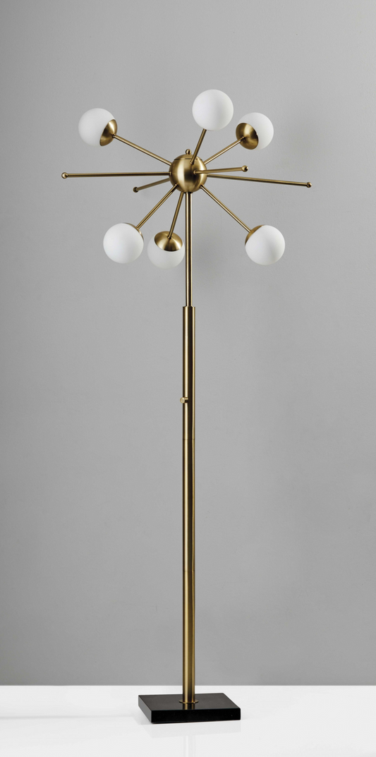 Raquel Brass Six Light Floor Lamp