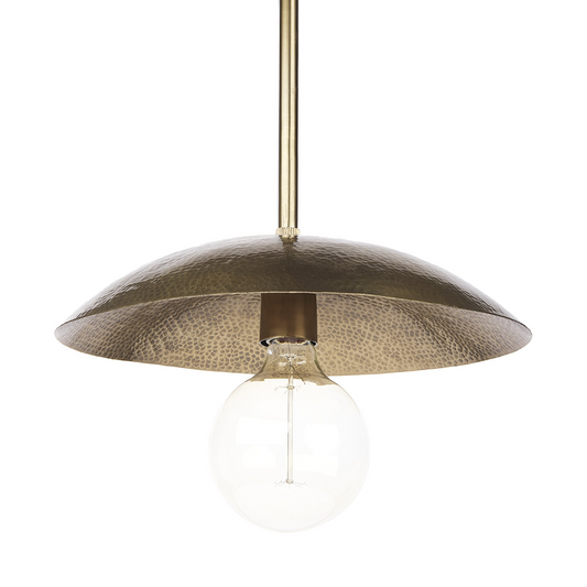 Wren Hammered Gold Metal Hanging Pendant Light