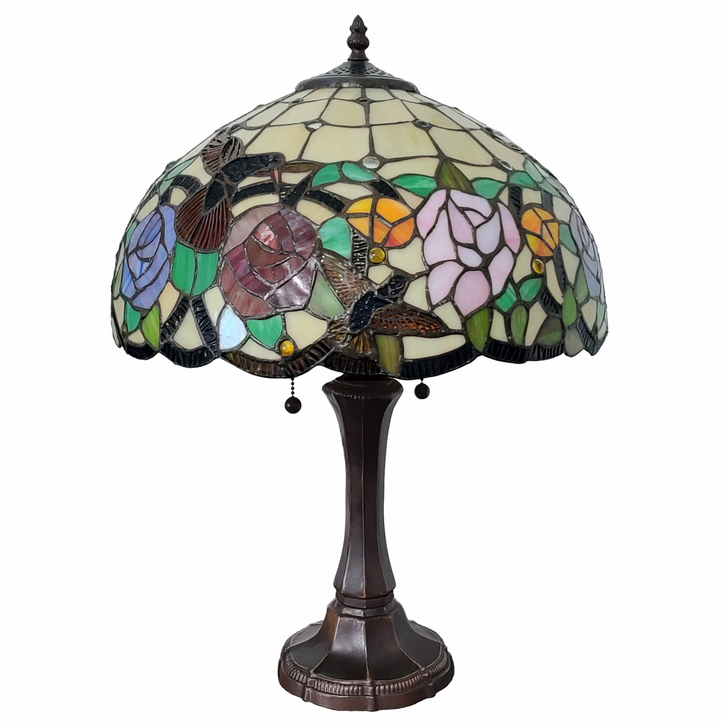 Cora Stained Glass Hummingbird Table Lamp