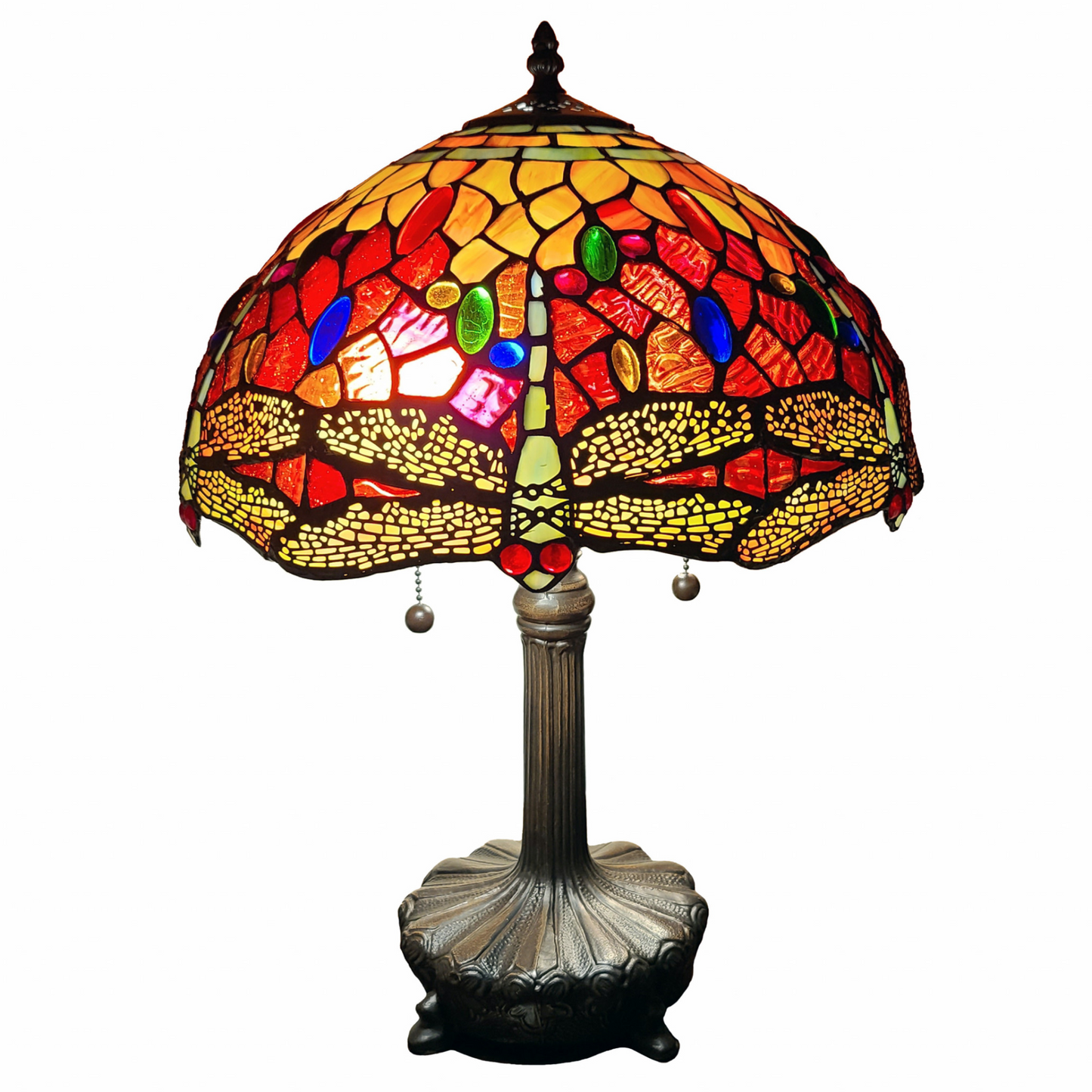 Norah Stained Glass Dragonfly Table Lamp