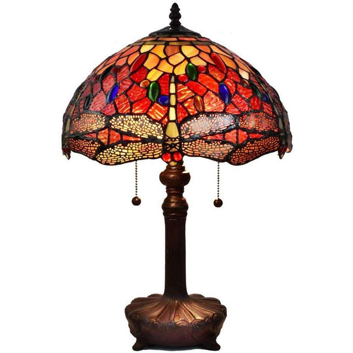 Norah Stained Glass Dragonfly Table Lamp