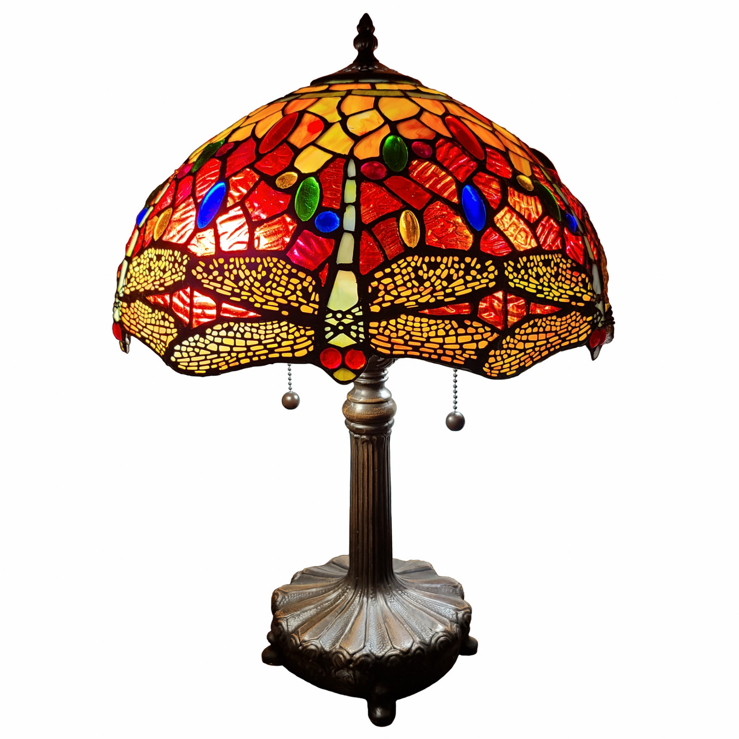 Norah Stained Glass Dragonfly Table Lamp