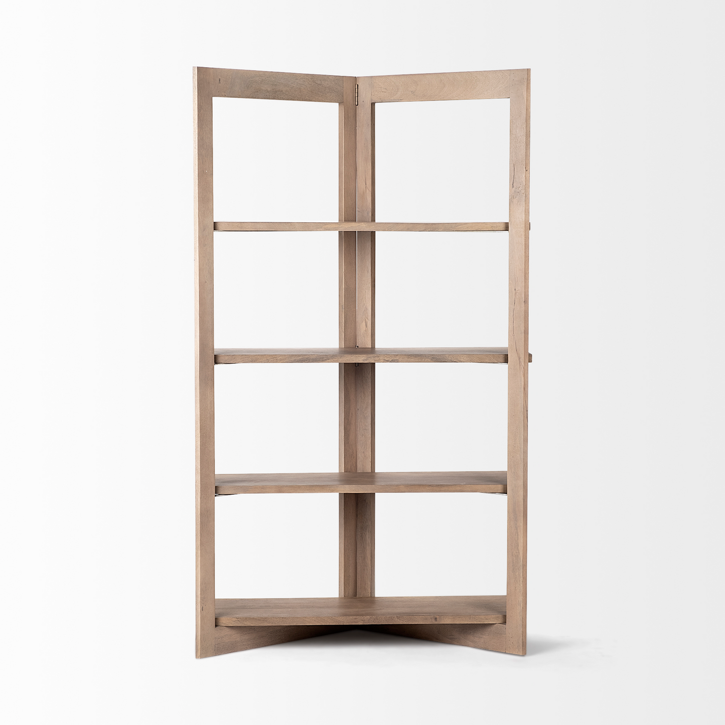 Kiana Light Brown Wood Shelving Unit With 4 Shelves