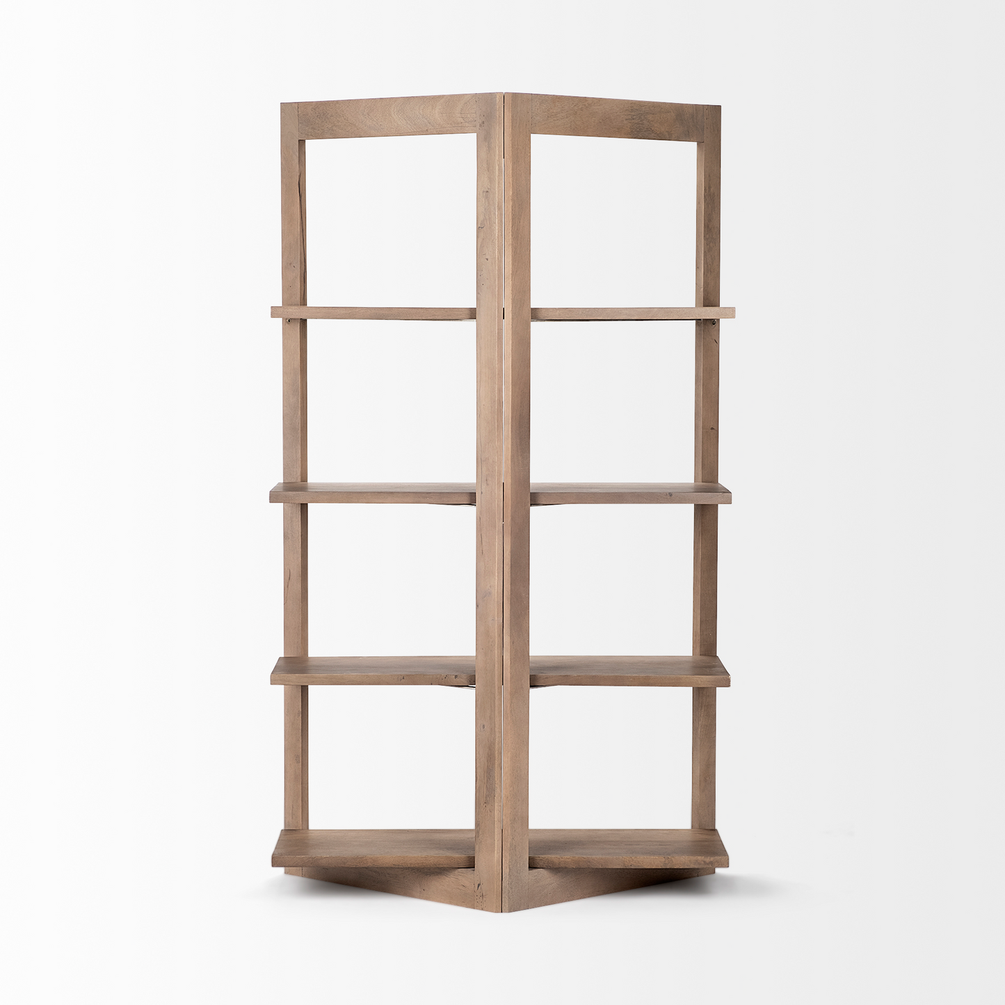 Kiana Light Brown Wood Shelving Unit With 4 Shelves