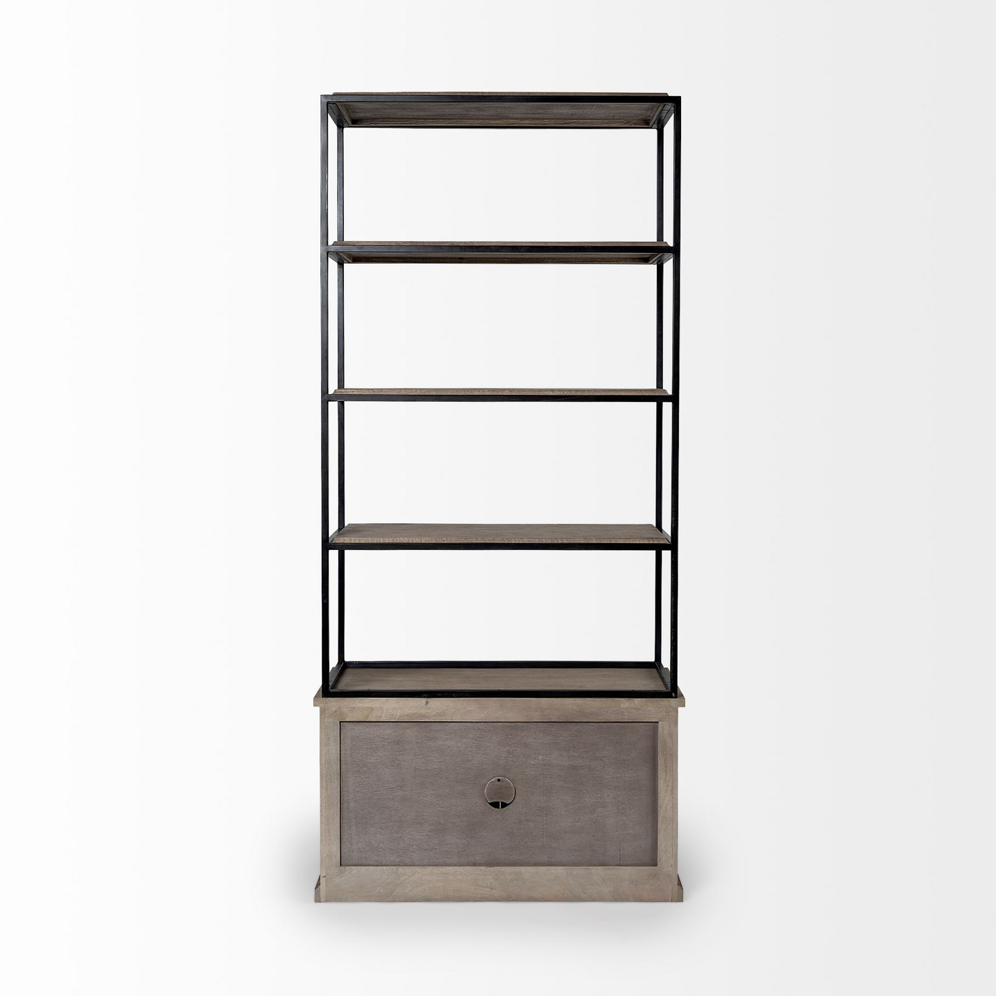 Margot Brown Wood And Iron Bookshelf