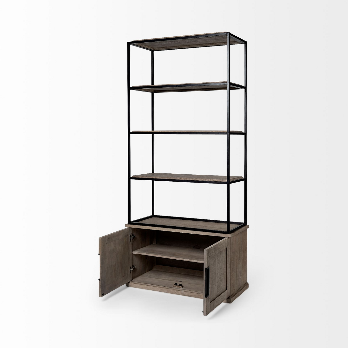 Margot Brown Wood And Iron Bookshelf