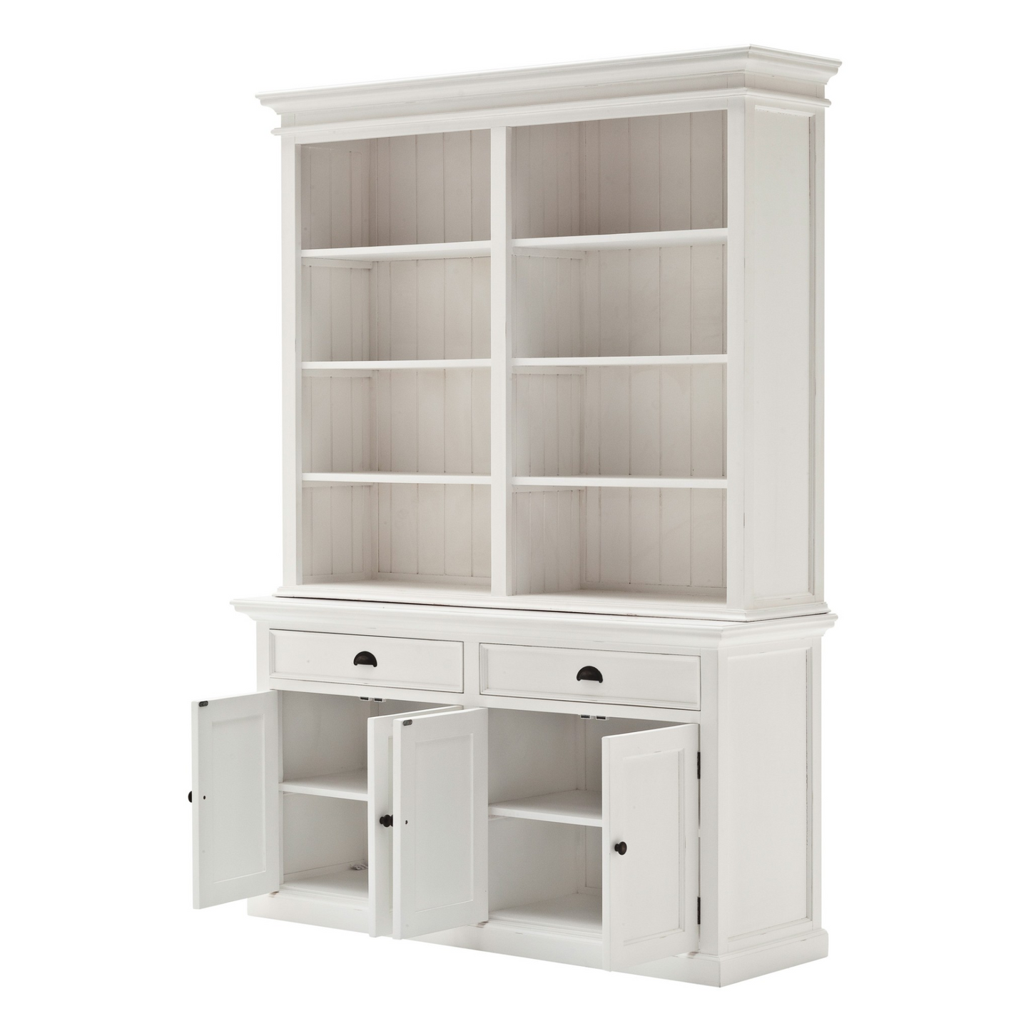 Keira Classic White Hutch Bookcase Unit