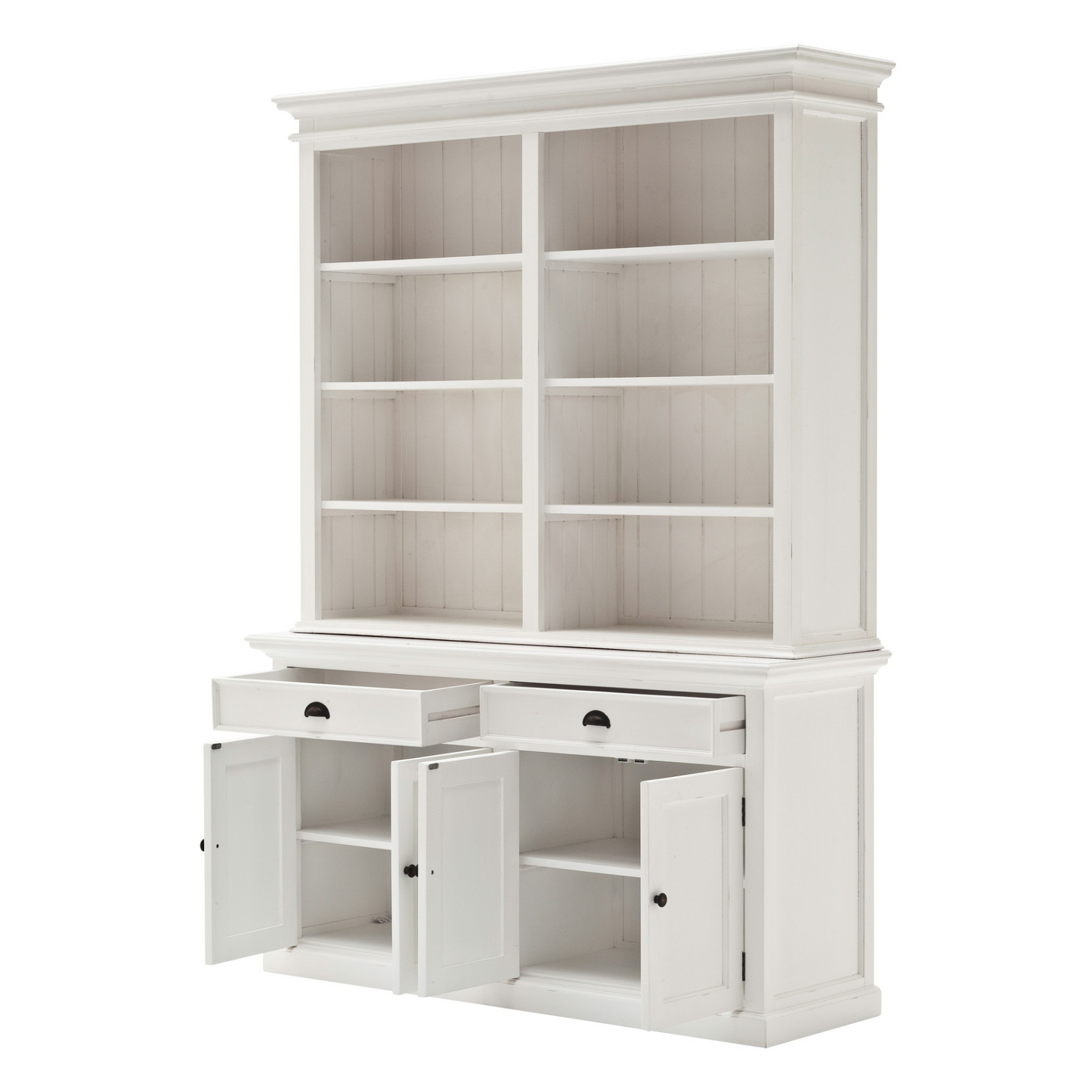 Keira Classic White Hutch Bookcase Unit