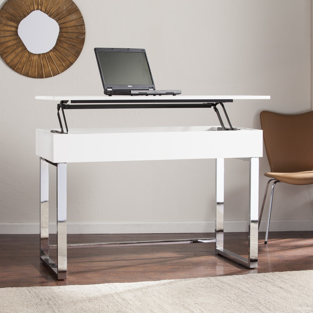 Leon White Adjustable Height Desk