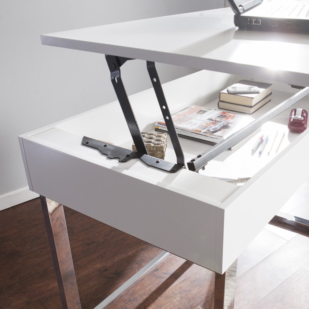 Leon White Adjustable Height Desk