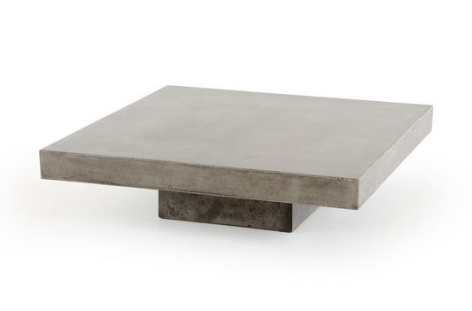 Alora Gray Concrete Modern Square Coffee Table