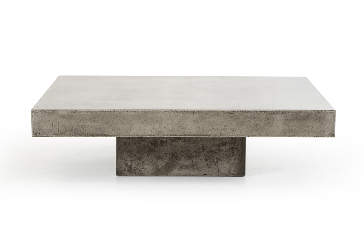 Alora Gray Concrete Modern Square Coffee Table