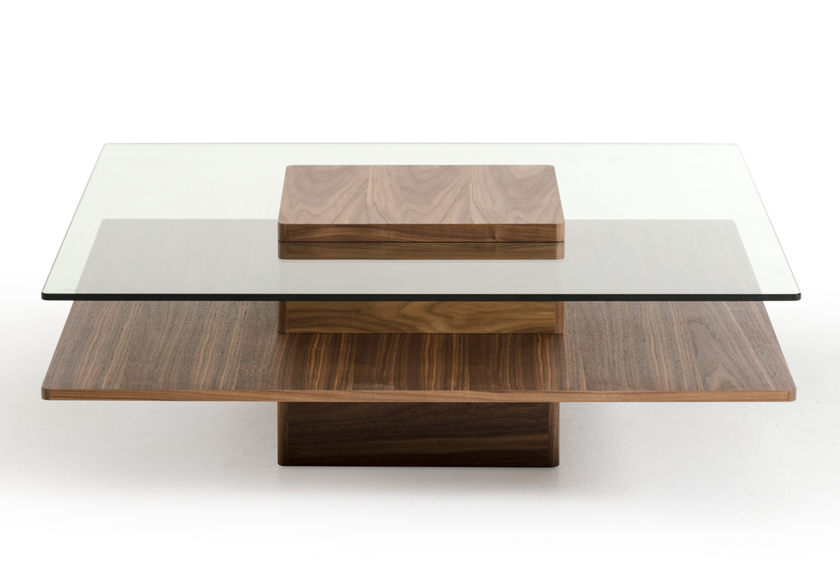 Beckham Walnut And Glass Coffee Table