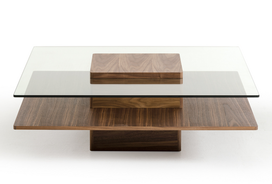 Beckham Walnut And Glass Coffee Table