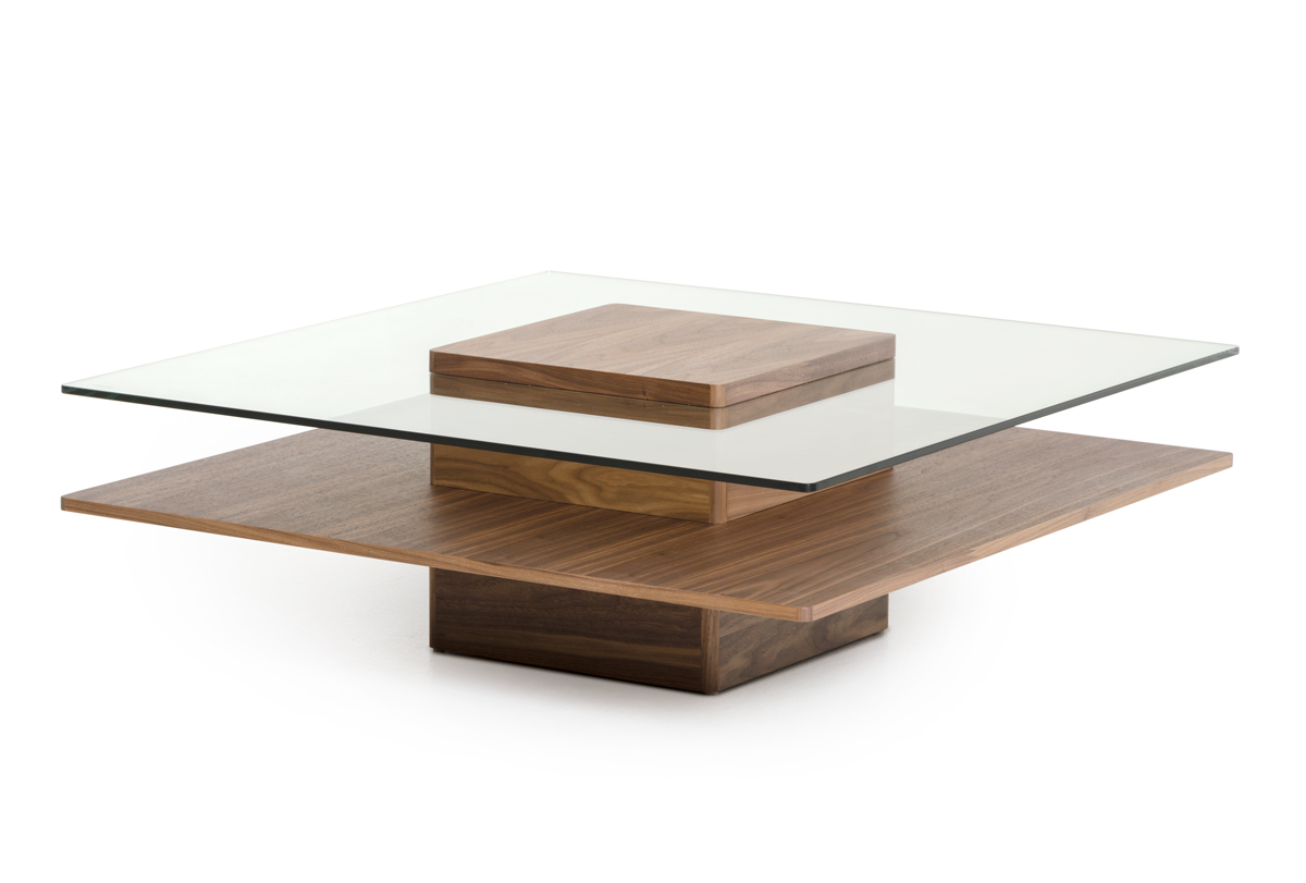 Beckham Walnut And Glass Coffee Table