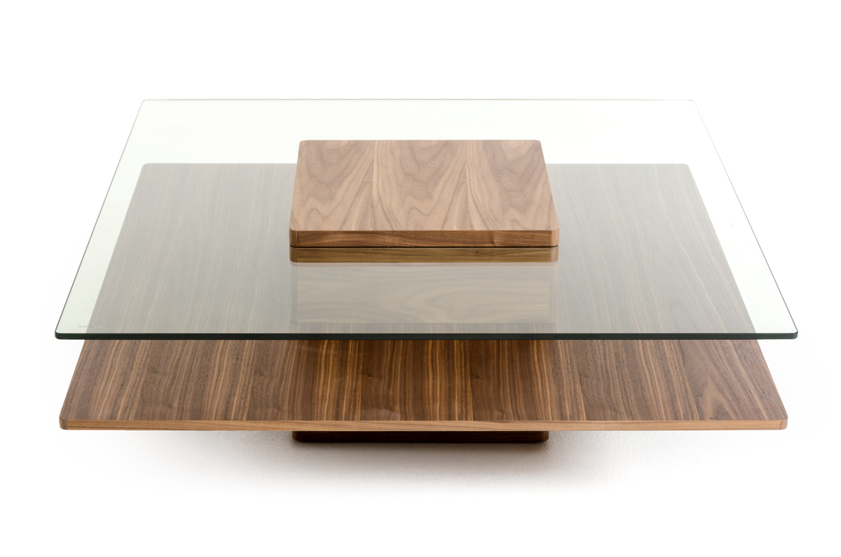 Beckham Walnut And Glass Coffee Table