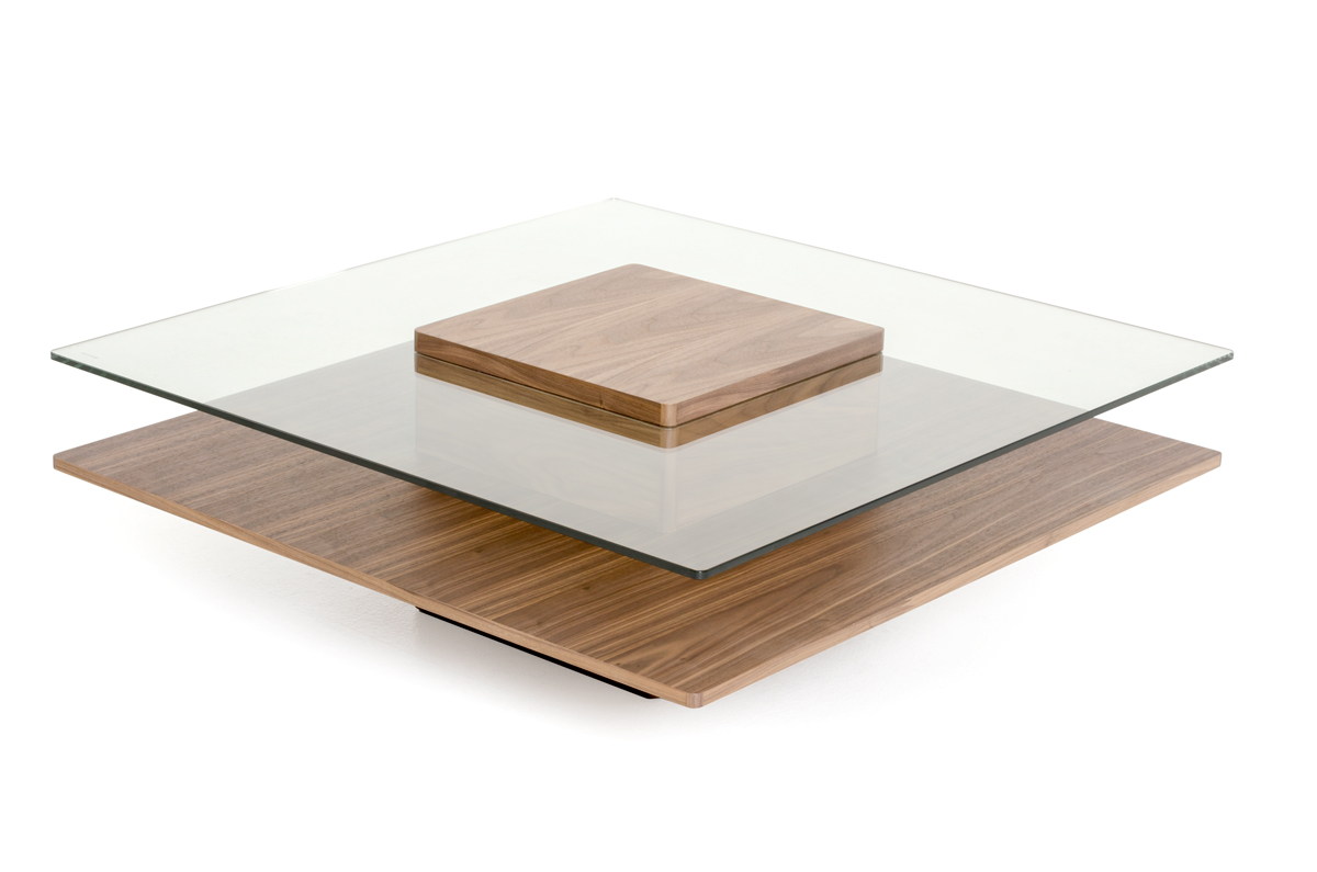 Beckham Walnut And Glass Coffee Table