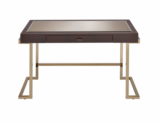 Marco Leather And Gold Mirror Desk