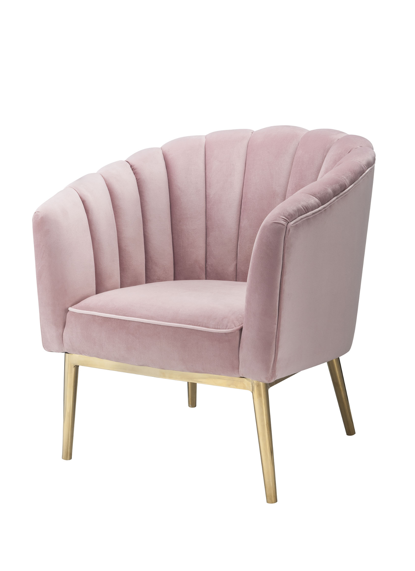 Addie Pink And Copper Velvet Tufted Barrel Chair