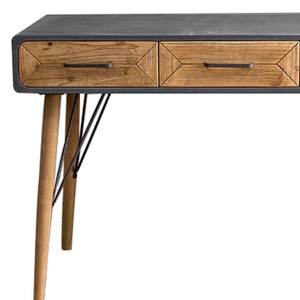 Mod 3 Drawer Console Accent Table