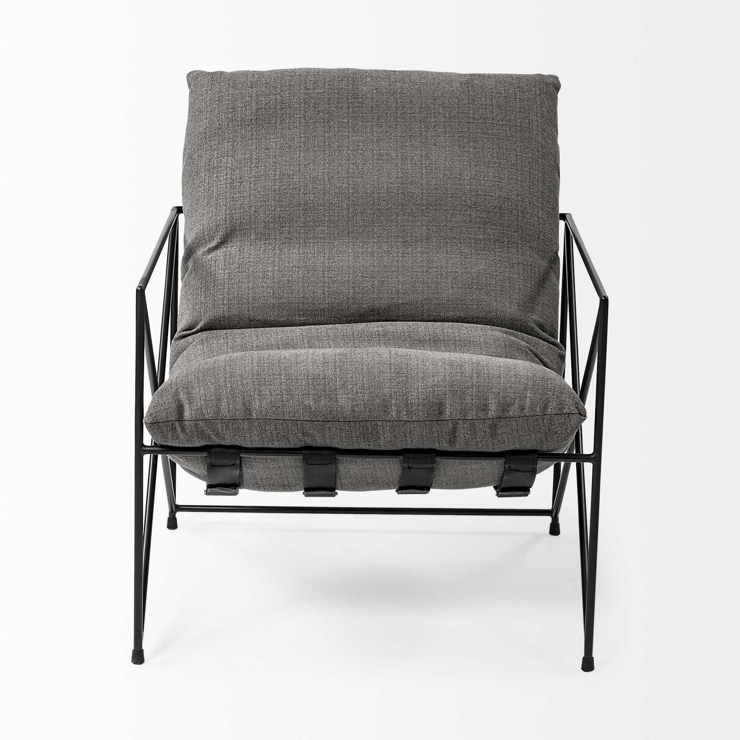 Remi Gray And Black Linen Arm Chair