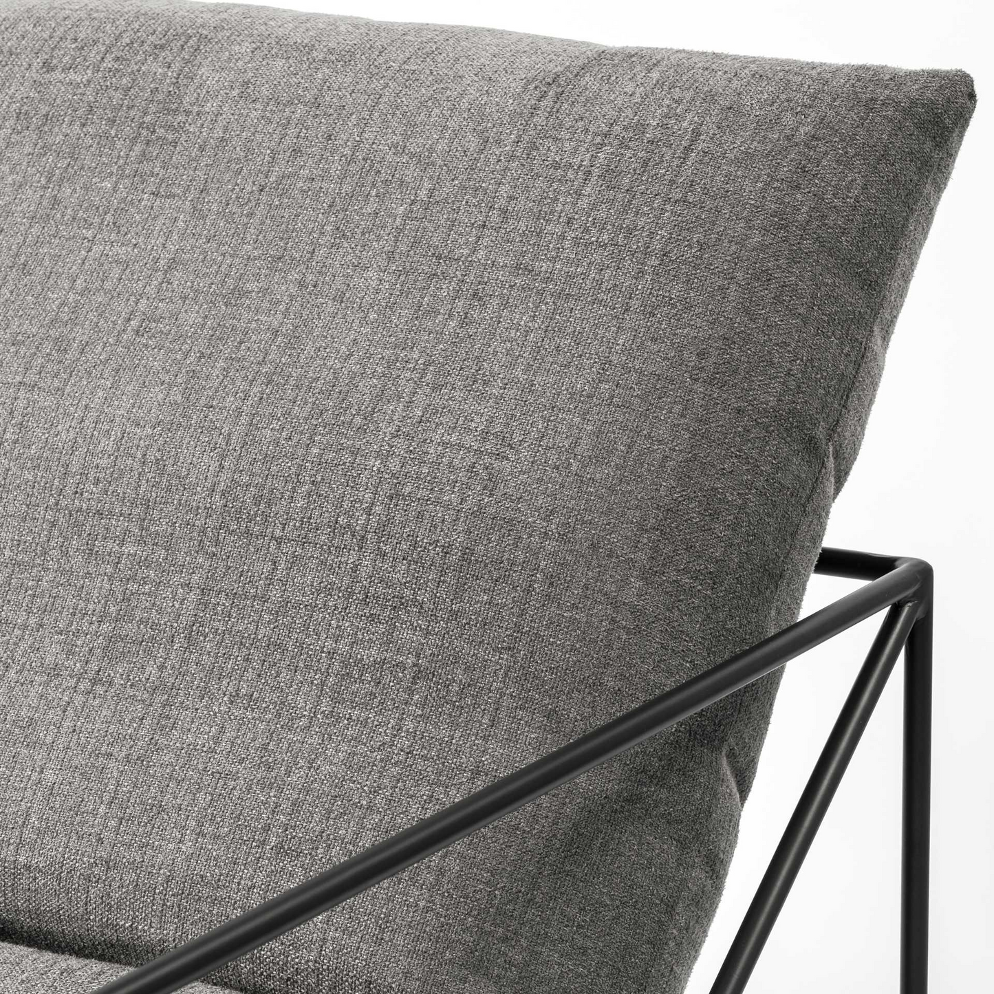 Remi Gray And Black Linen Arm Chair