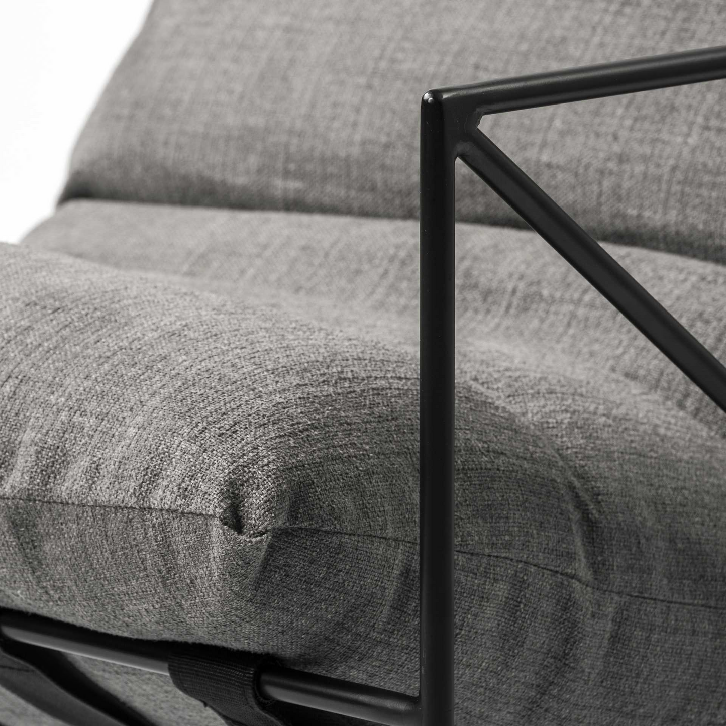 Remi Gray And Black Linen Arm Chair