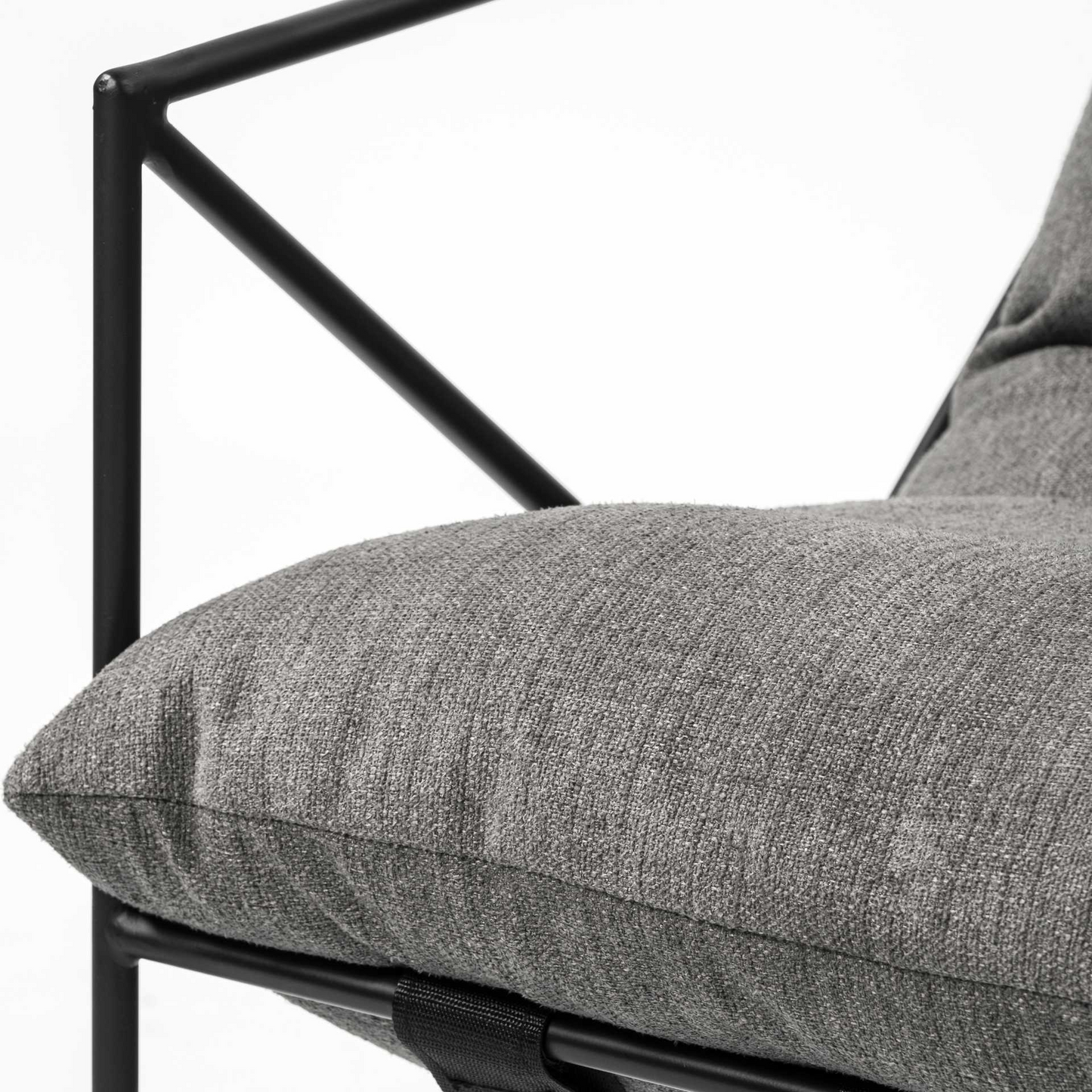 Remi Gray And Black Linen Arm Chair